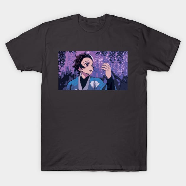 Anime Demon Slayer Tanjirou Kamado PixelArt T-Shirt by BleizerShtorn